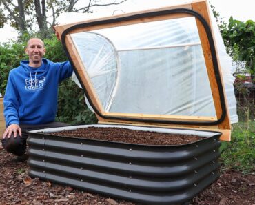 How to Build a HINGED HOOPHOUSE for a Steel Raised Bed Garden